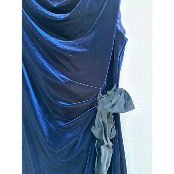 Taylor for A Pea In The Pod Velvet Mini Dress, Formal, Blue, Sz S - Picture 4 of 8